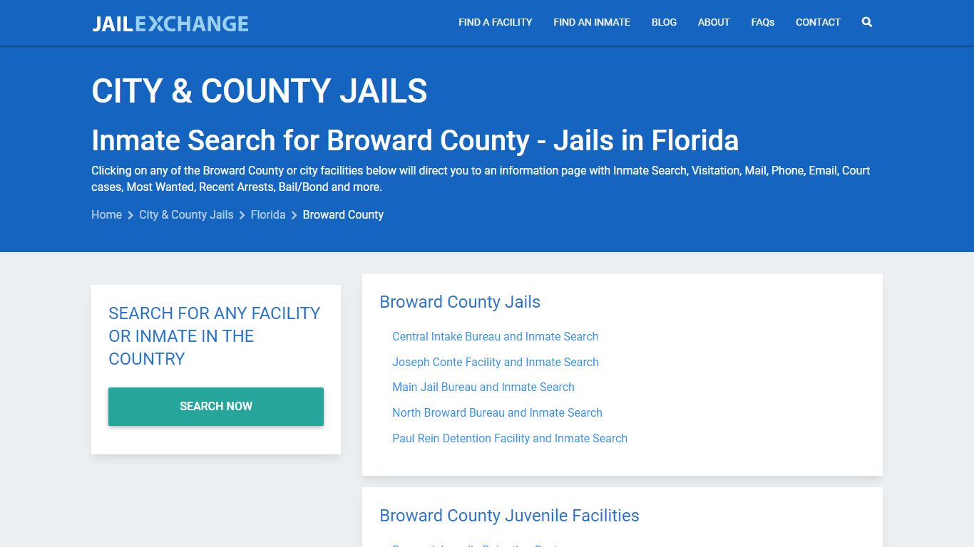 Inmate Search for Broward County | Jails in Florida - Jail Exchange
